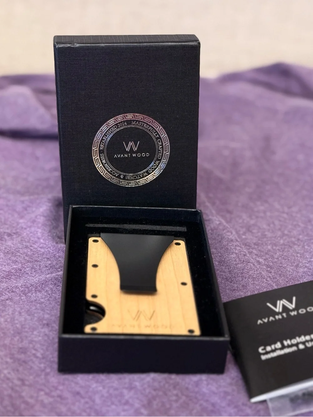 Avant Wood Black Key Holder and Card Holder Wallet.